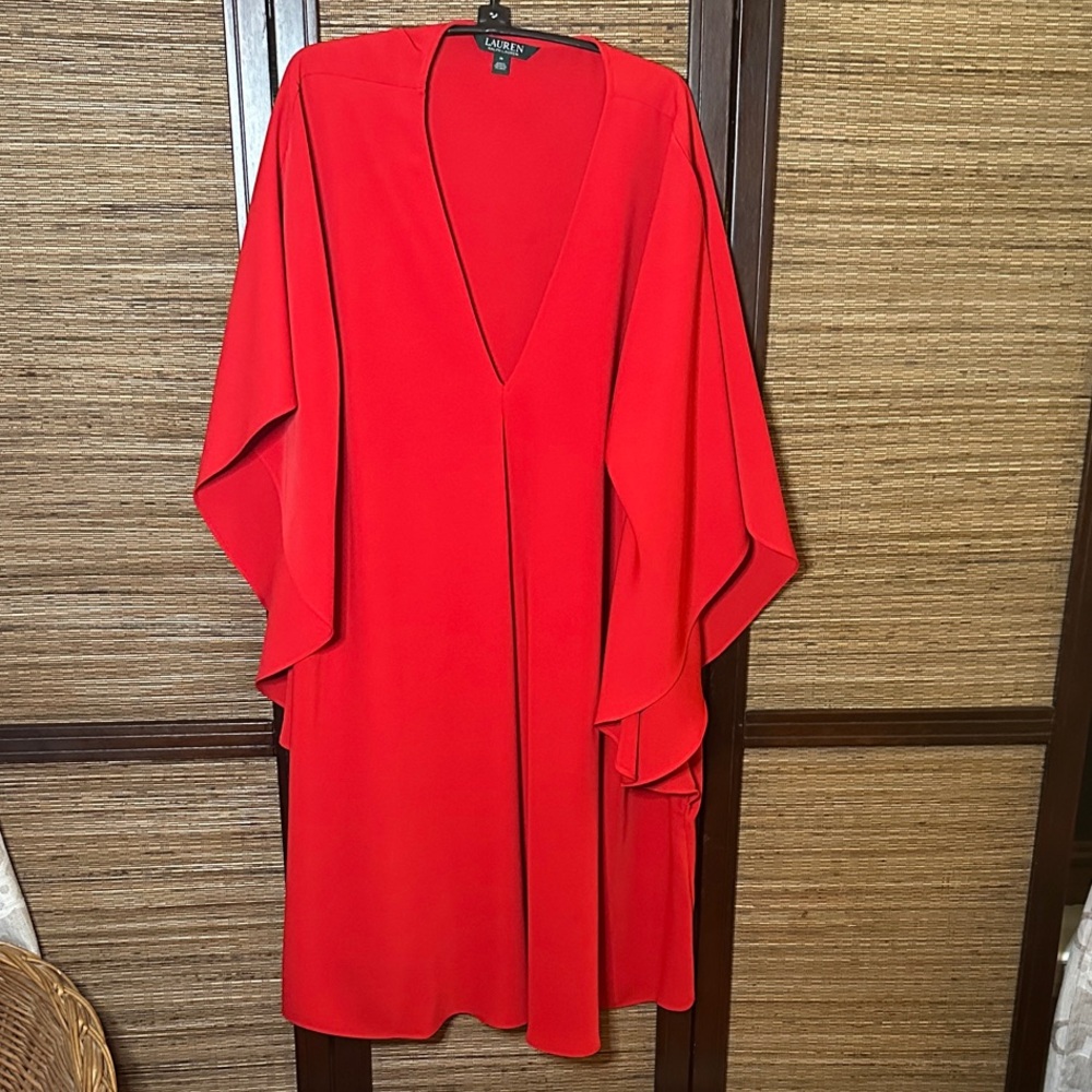 Lauren Ralph Lauren Vibrant Red Midi Sheath Dress